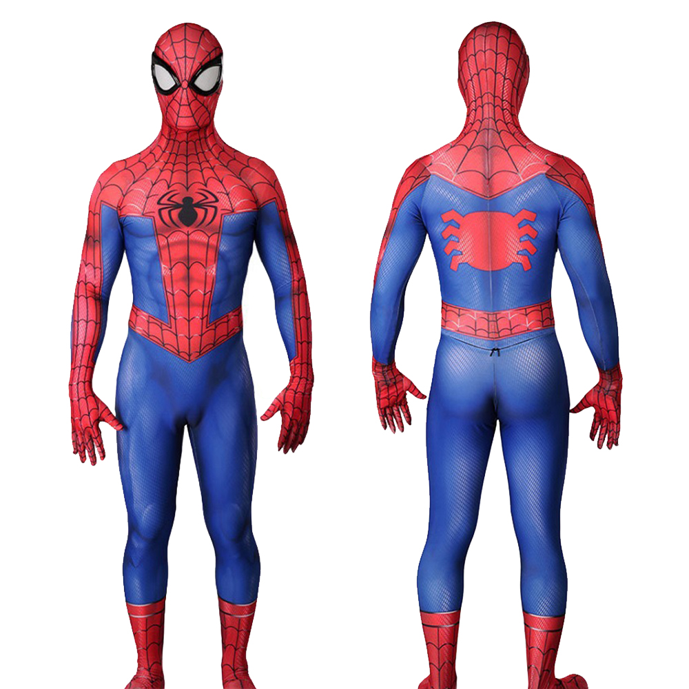 Der erstaunliche Spider-Man Peter Parker Kostüm einteilige Strumpfhose BodySuit Erwachsene und Kinder Halloween Cosplay 3D-Stil-Outfit