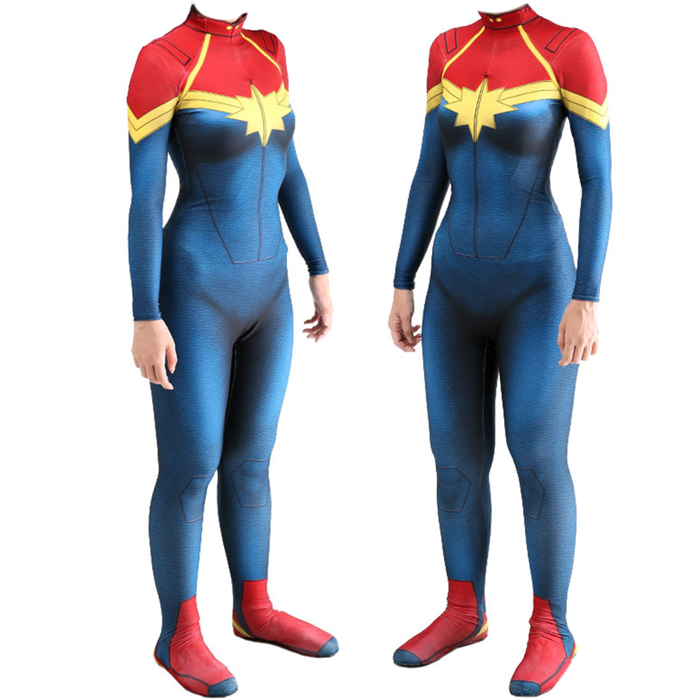 Kinder Halloween Kostüm Captain Marvel kompatible Superhelden -Kostümanzüge für Erwachsene Party Cosplay 3D -Stil Beste Geschenke