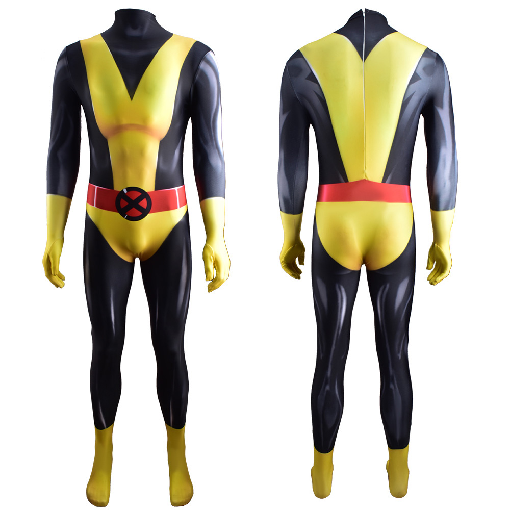 X-Men Cosplay Kostüm Superheld Kitty Pryde Halloween Outfit Lycra Stoff Bodysuit Zentaisuit Jumpsuit für Erwachsene