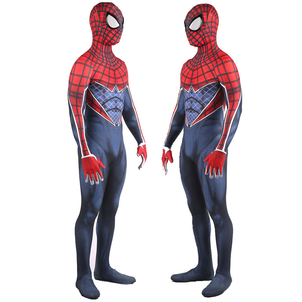Marvel Classic Superhelden Punk Spider-Man verbessert Halloween Cosplay Party Show Kostüm Overall Outfit Comics Kostüme für Erwachsene/Kinder