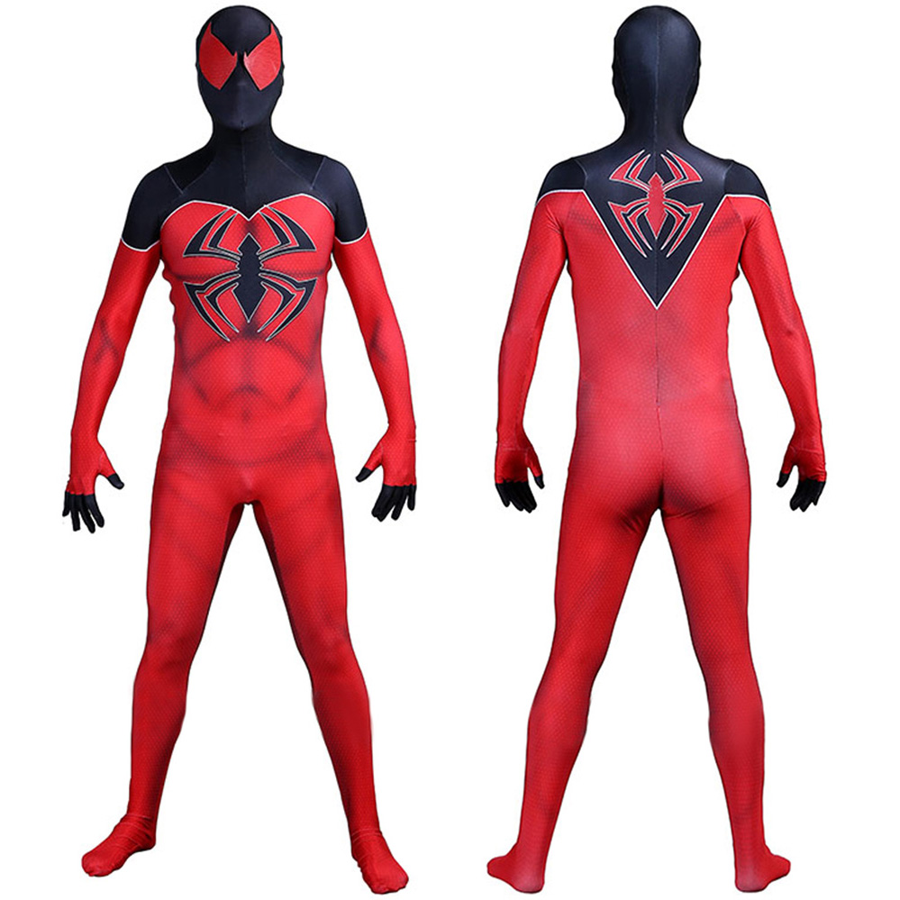 Scarlet Kaine Spiderman Marvel Superhelden Neu in den Spinnenvers Zentai Cosplay Halloween Party Kostüme BodySuit Strumpfhose Jumpsuit Erwachsene/Kinder 3D -Stil
