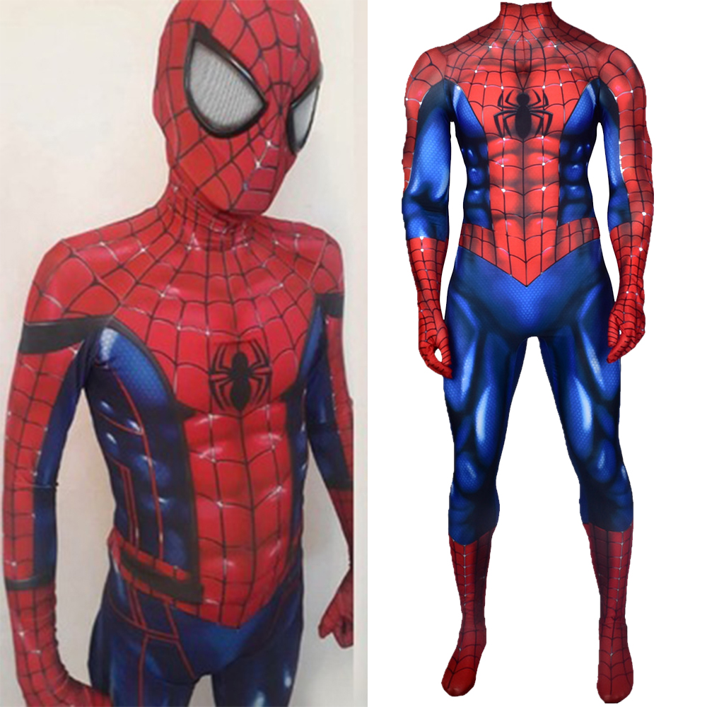 Marvel Ultimate Superhelden Spider-Man Zentai Comics Cosplay Halloween Party Geburtstagskostüme BodySuit Strumpfhosen Jumpsuit Muskelanzug Erwachsener/Kinder 3D-Stil 3D-Stil