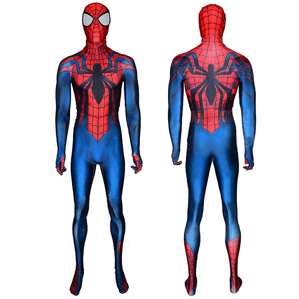 Quadratisches Element Marvel Superhelden Ben Reily Spider-Man Neue in den Spinnenvers Zentai Cosplay Halloween Party Geburtstag Kostüme Jumpsuit einteilige Strumpfhosen Erwachsener/Kinder 3D-Stil