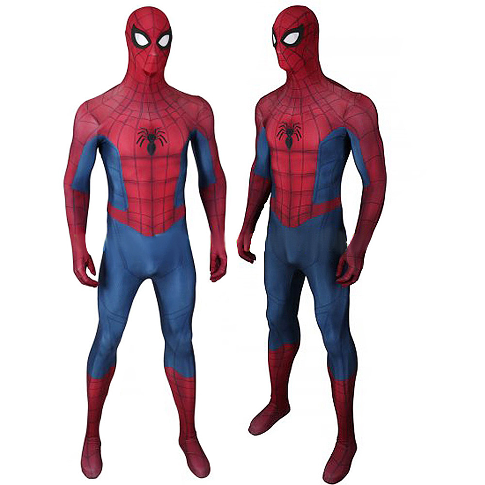 Marvel Superhelden Spider-Man Homecoming Zentai Cosplay Halloween Party Geburtstag Kostüme Bodysuit Strumpfhosen Jumpsuit Muskelanzug Erwachsener/Kinder 3D-Stil