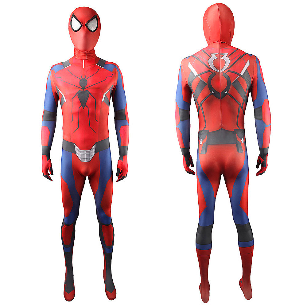 Klassische Spider-Man Einköpfige Jumpsuit Spiderman Cosplay 3D-Kostüm Halloween Party Spandex Kostüm Erwachsene Kinder