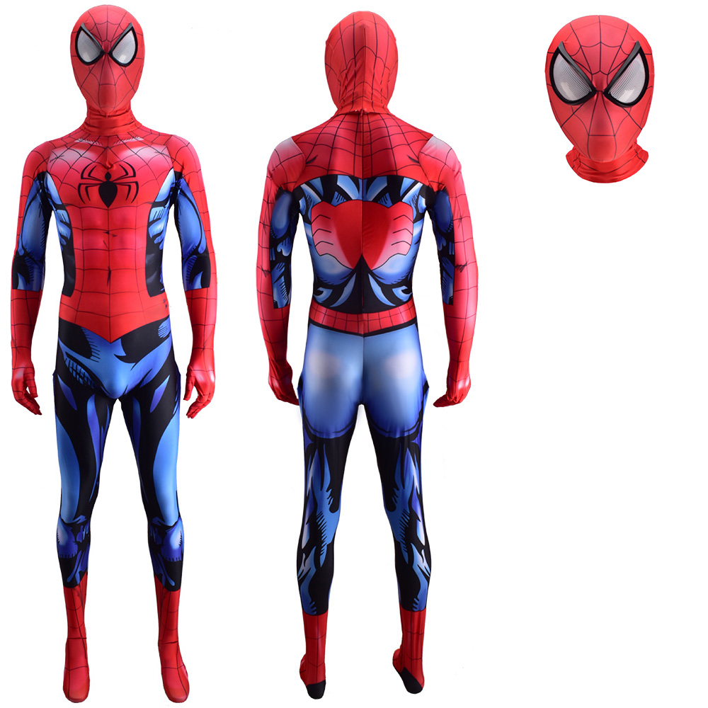Marvel Ultimate Superhelden Spider-Man Comics Cosplay Halloween Party Geburtstag Kostüme BodySuit Strumpfhosen Jumpsuit Muskelanzug Erwachsene/Kinder 3D-Stil einseitige gewölbte Augen