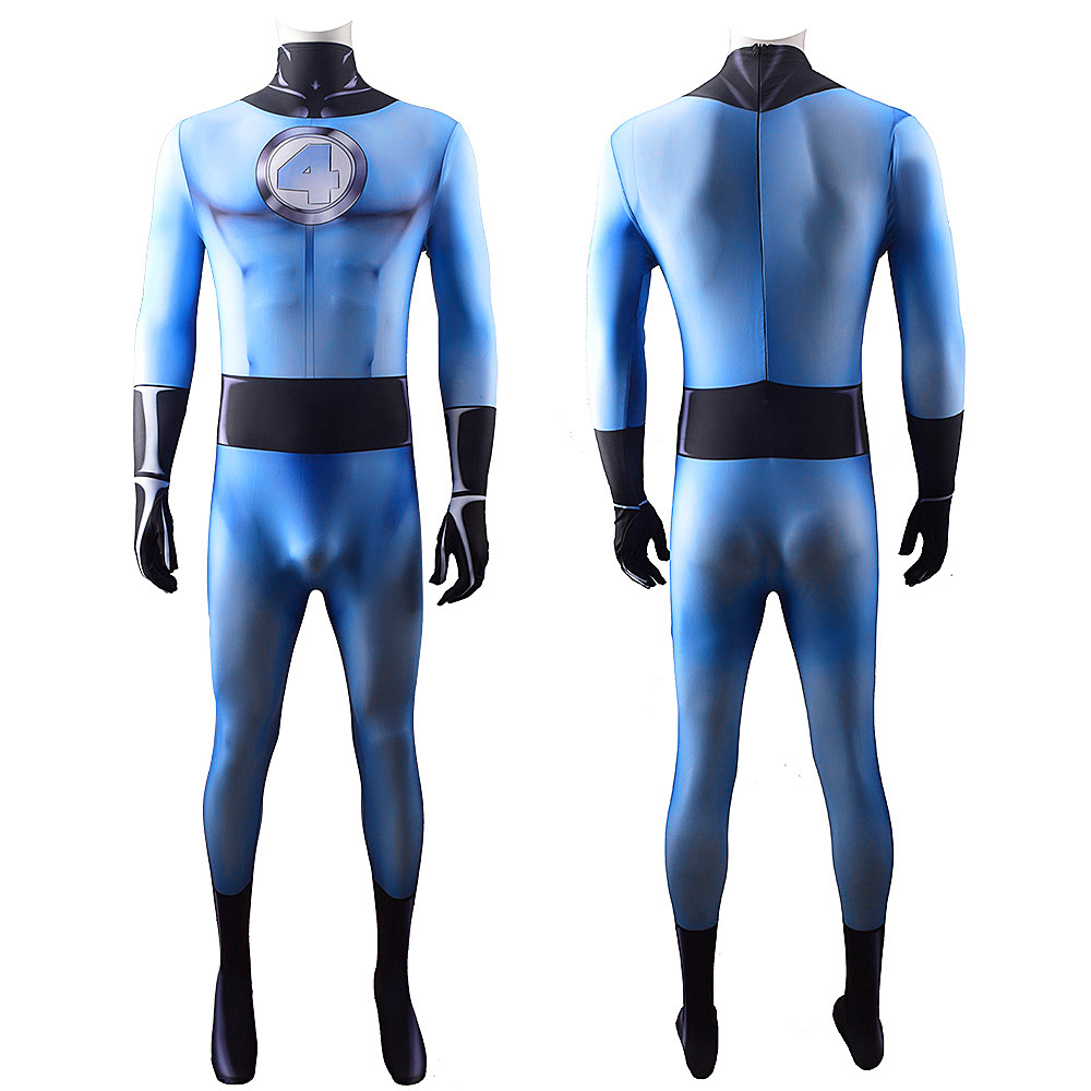 Marvel Superhelden Fantastic Four Cosplay-Kostüm Full Set Outfit Halloween Rollenkostüm für Männer/Frauen BodySuit Strumpfhosen Einteilige Strumpfhosen