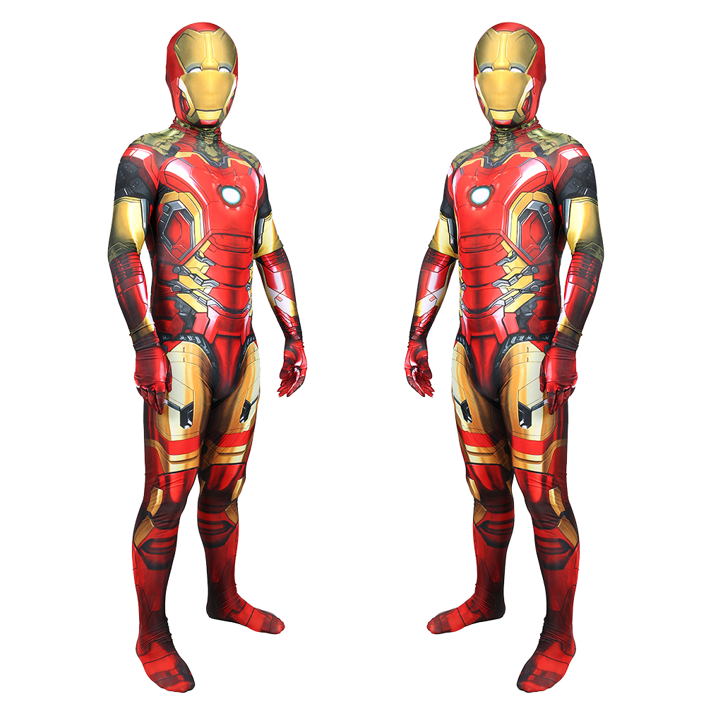 Marvel Iron Man Eyeless Kostüm Polyester Dehnbares Cosplay -Kostüm Deluxe BodySuit Strumpfhoundsuit Outfit für Erwachsene/Kinder
