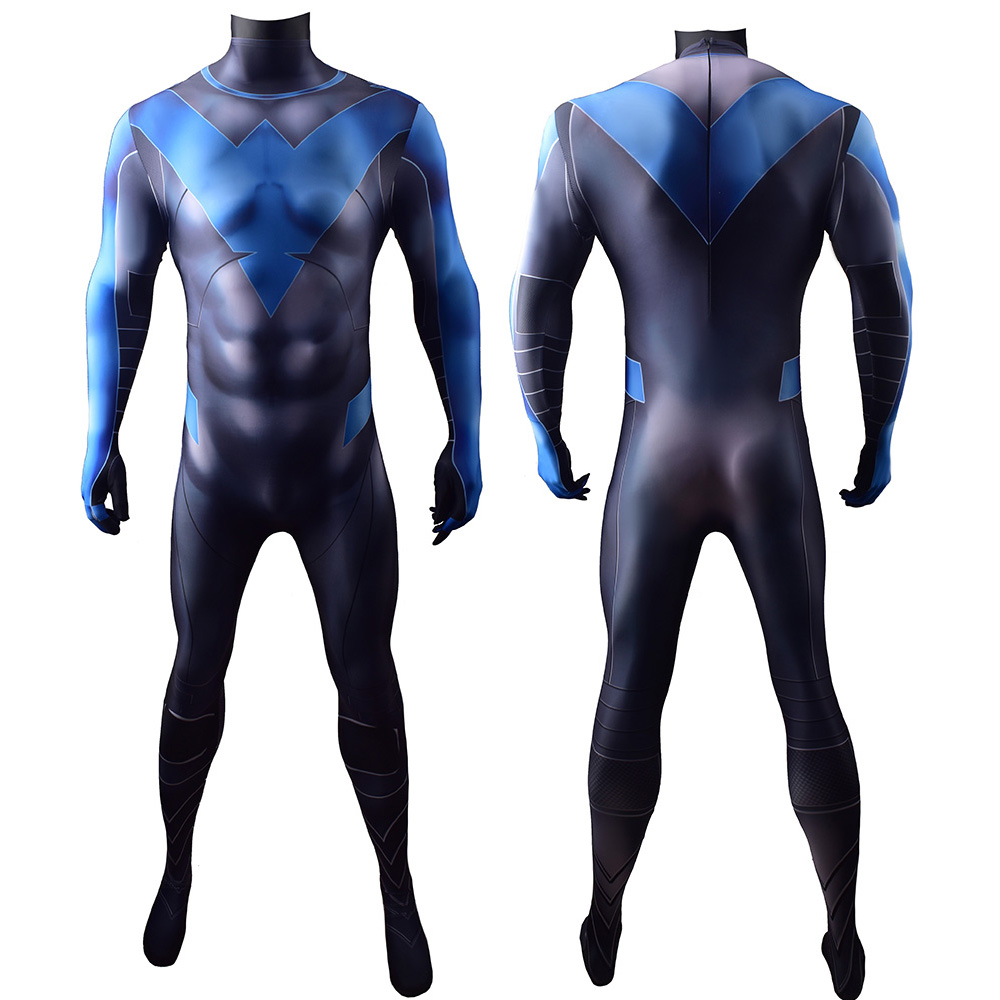 DC Super Heroes Nightwing Deluxe Kostüm Strumpfhose Comic Conventions Stufe Performance Comics Kostüme 3D -Stil Body -Overall Outfit Erwachsene/Kinder