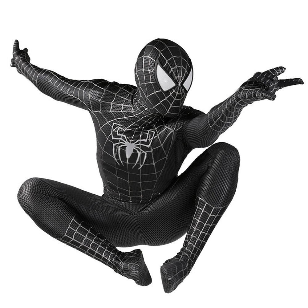 Marvel Superhero Spider Man Black Toby Creative Lustige Kostüme für Halloween Premium BodySuit Outfit für Erwachsene/Kinder Deluxe Strumpfhosen Jumpsuit (verbesserte Version)
