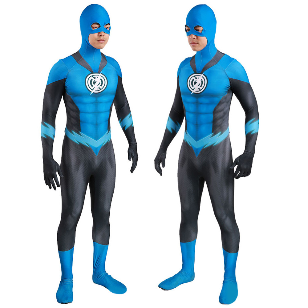 DC Superhelden Kostüm Lightning Man Godspeed Kid Flash Premium Cosplay Halloween Outfit Herren Bodysuit Jumpsuit Erwachsene/Kinder 3D -Stil
