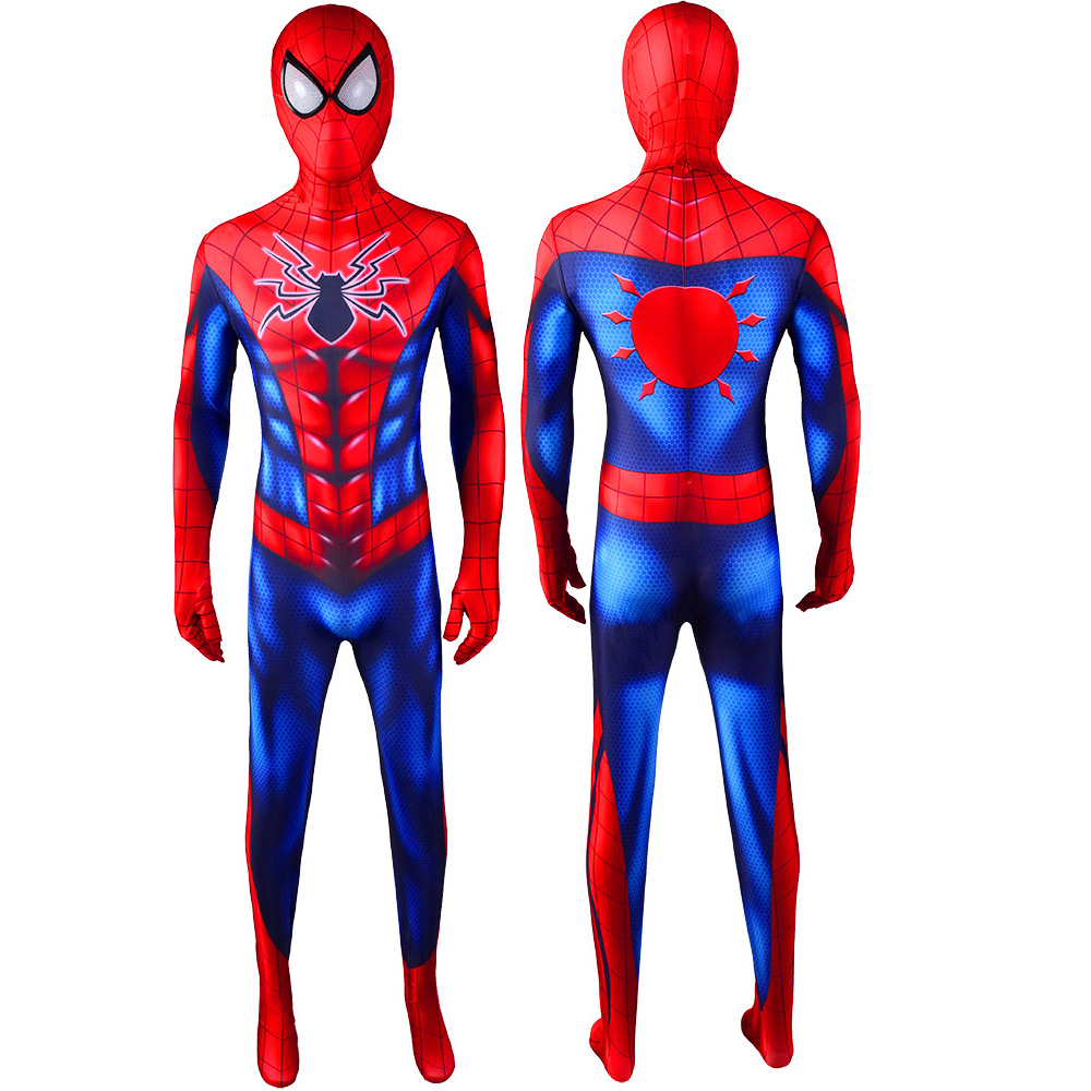 Alle neuen Marvel Superhelden Spider-Man-Comic-Comic-Helden Cosplay Halloween Kostüm Cosplay Faser Optical Outfit Show Kleidung BodySuit Strumpfhosen Jumpsuit Erwachsene/Kinder