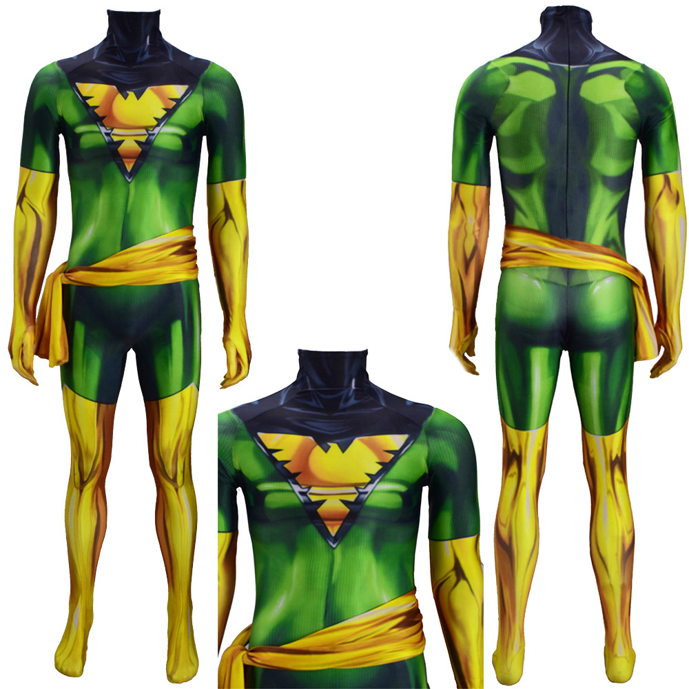 Comics X-Men Xmen 90er Phoenix kreative lustige Kostüme für Halloween-BodySuit-Overall-Outfit für Erwachsene/Kinder 3D-Stil