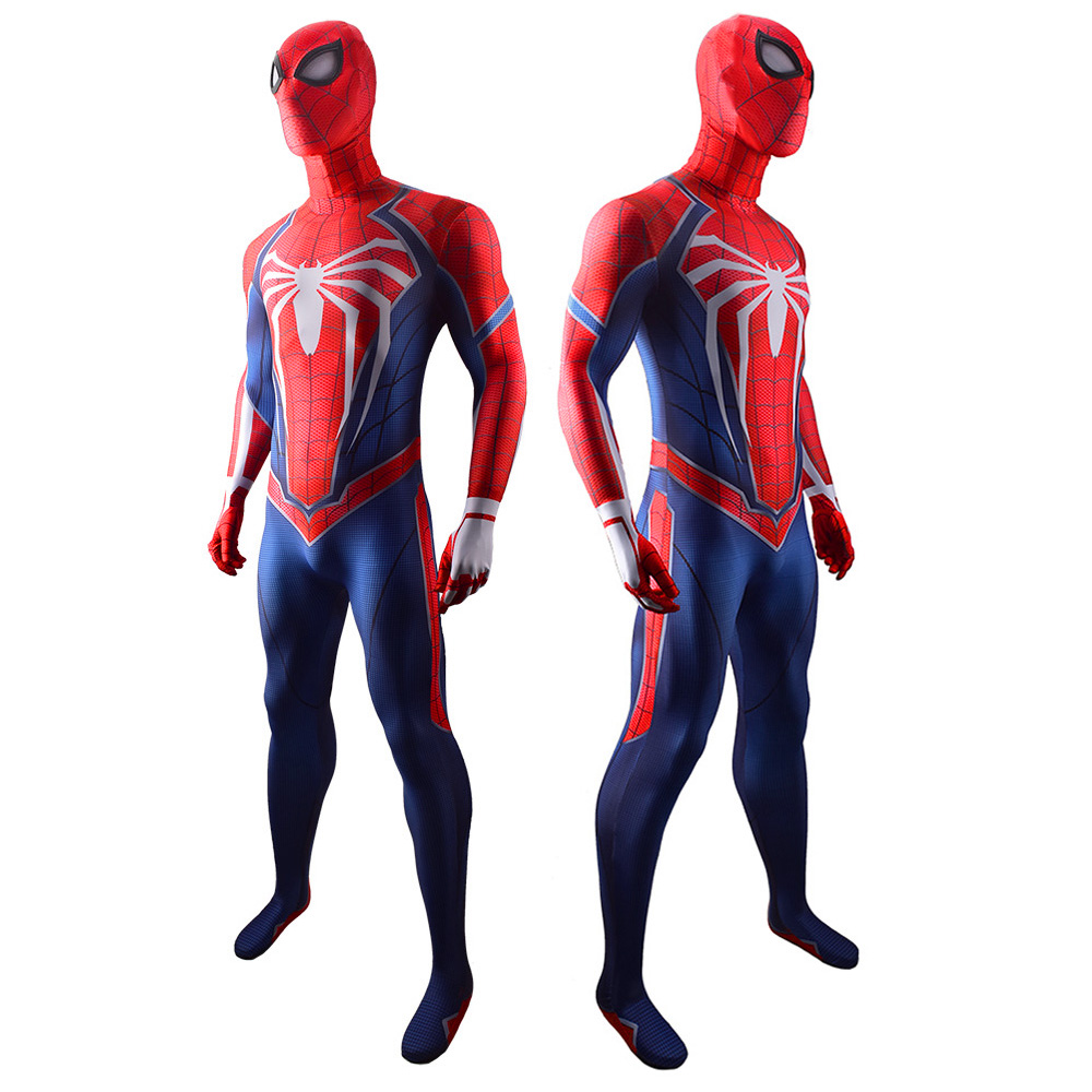 Spiel PS4 Marvel Superhelden Spider-Man Kreative Kostüme für Halloween Party Show Geburtstag Geschenke Jumpsuit Outfit Muskelanzug für Erwachsene/Kinder (Upgrade-Version)