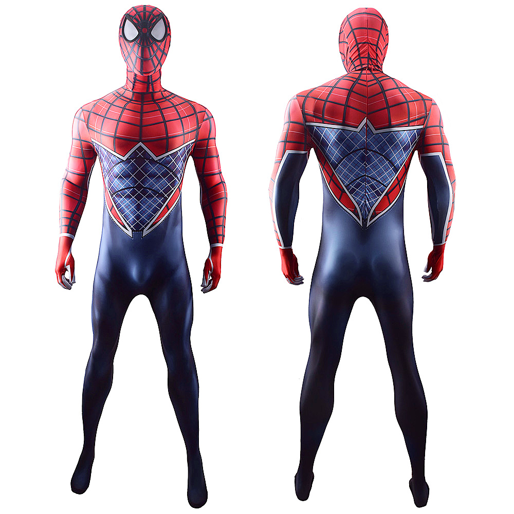 Marvel Superhelden Punk Spider-Man verbessert Halloween Cosplay Party Show Kostüm Overall Outfit Comics Kostüme Deluxe Strumpfhosen Jüngerkörper für Erwachsene/Kinder