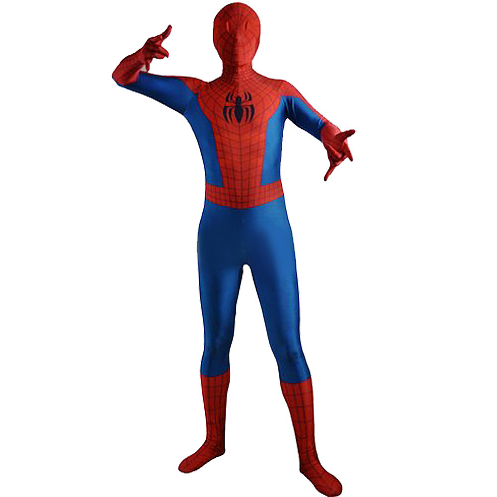 Hochwertiger Spider-Man Cosplay Blue Red Kostüm Unisex Zentai Halloween Superhelden Cosplay Kostüme Erwachsener/Kinder 3D-Stil Outfit