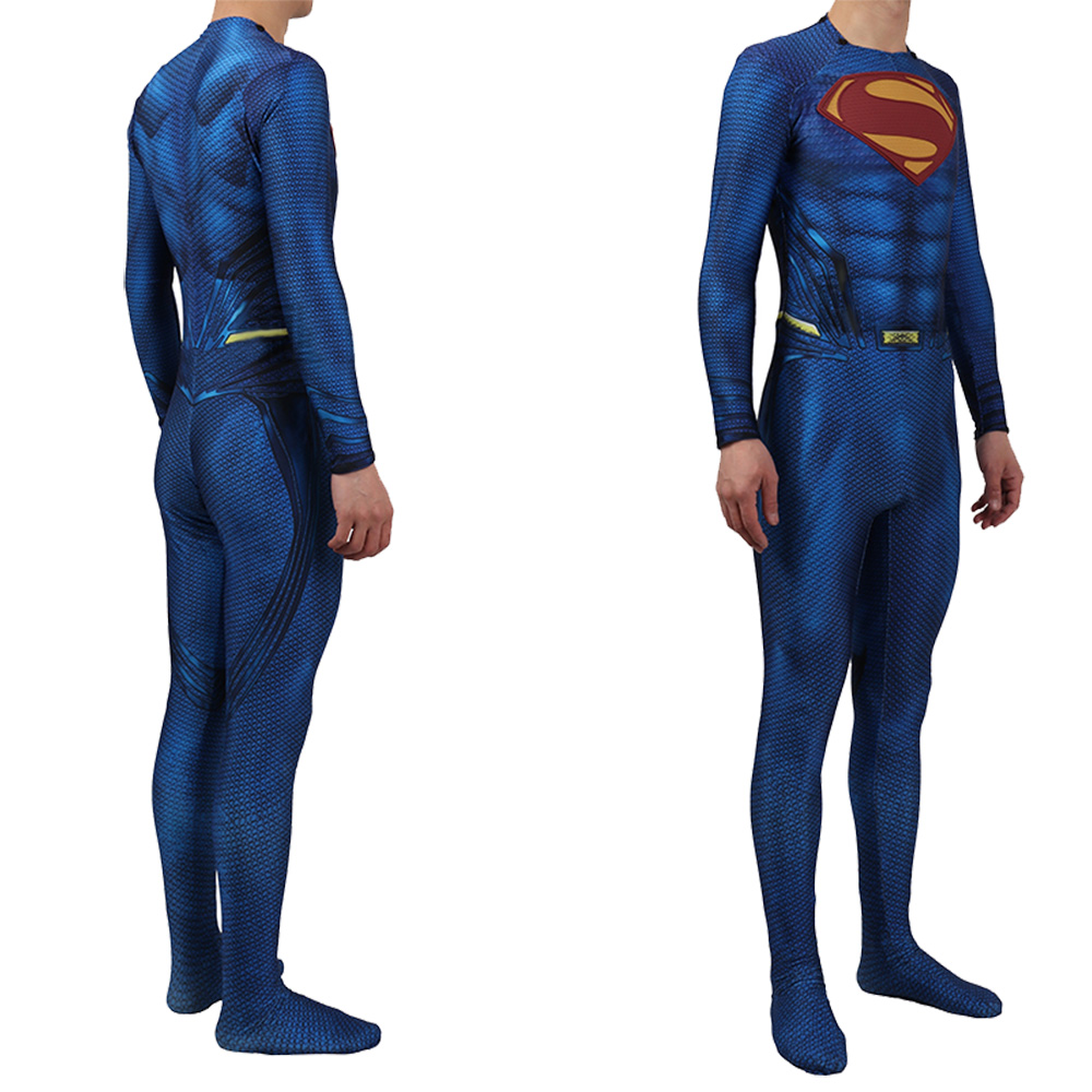 Halloween -Overalls Superman Man of Steel Kostüm Polyester Stretchy Erwachsene Cosplay Kostüm Unisex Deluxe Outfit für Kinder Erwachsene